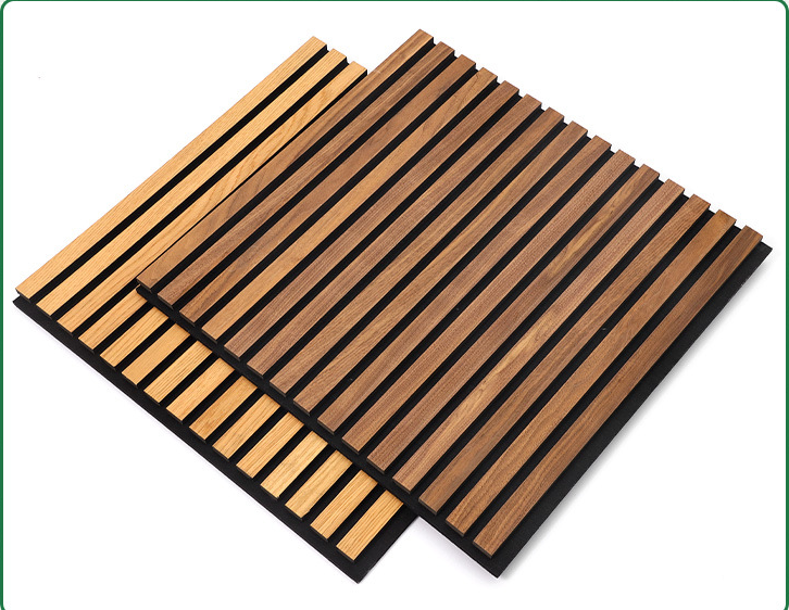 Wood Strip Polyester Fiber Sound-Absorbing Board for Meeting & Piano Rooms Wooden Trough Wall Decoration & Soundproof Function