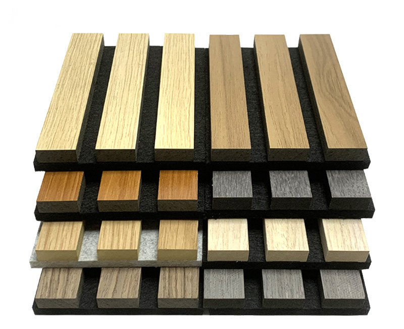 Environmentally Friendly Polyester Fiber Decorative Soundproof MDF Grille Board Wood Veneer Sound-Absorbing Board Studios Hotels