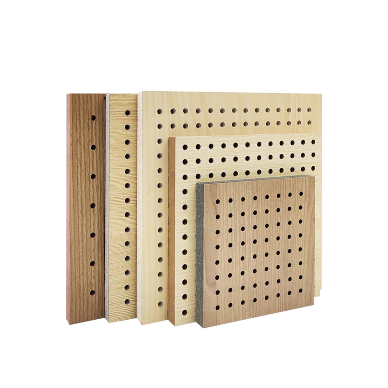 Microporous Sound-Absorbing Board Wood Perforated Fireproof Solid Wood Ktv Kindergarten Flame Retardant Soundproof Board