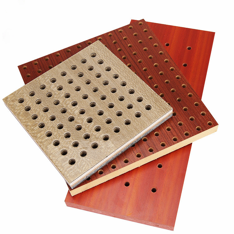 Microporous Sound-Absorbing Board Wood Perforated Fireproof Solid Wood Ktv Kindergarten Flame Retardant Soundproof Board