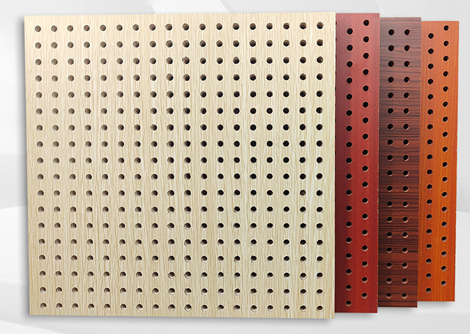 Manufacturers Wooden Sound Absorbing Board Slot Wood Perforated Flame Retardant School Meeting Room Sound Absorbing Board