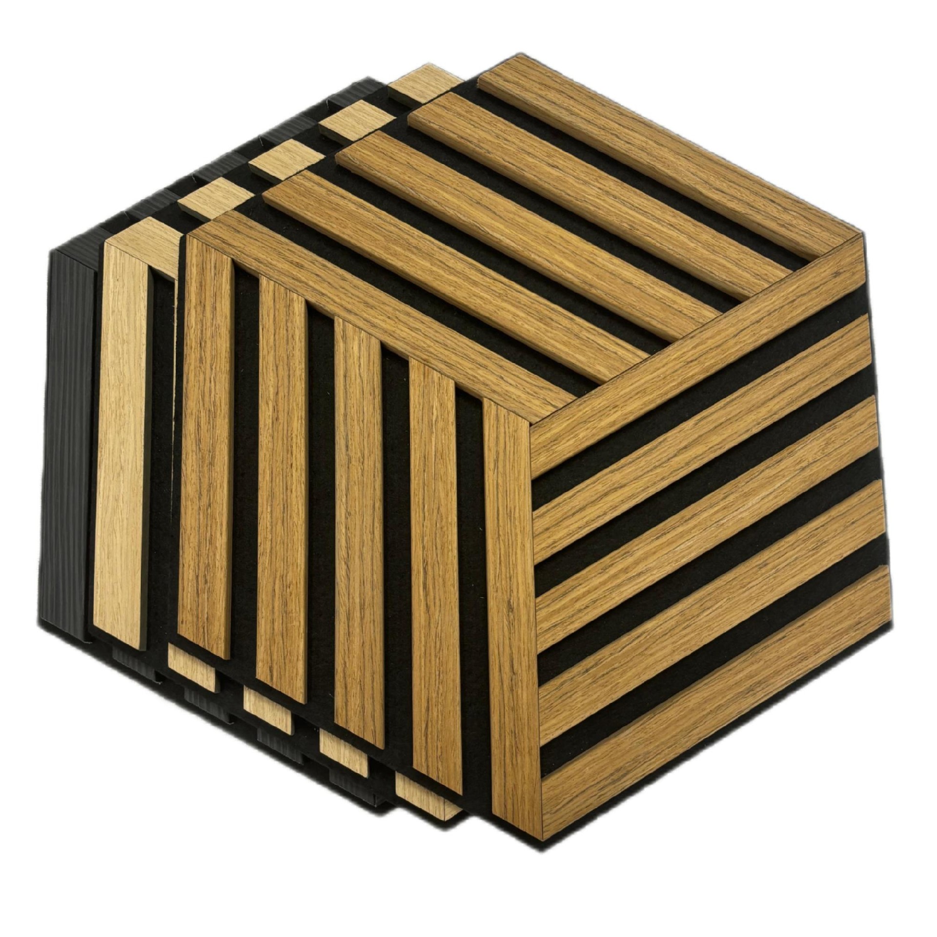 Hexagonal Wood Slat Acoustic Panel