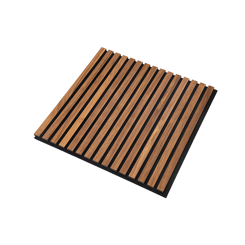 Wood Strip Polyester Fiber Sound-Absorbing Board for Meeting & Piano Rooms Wooden Trough Wall Decoration & Soundproof Function