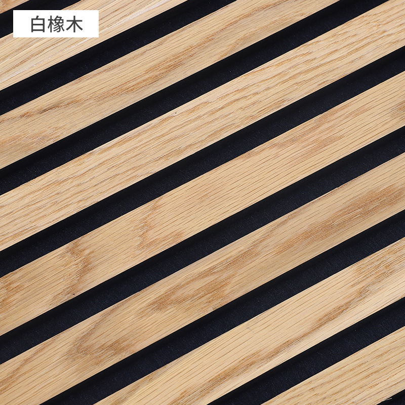 Wood Strip Polyester Fiber Sound-Absorbing Board for Meeting & Piano Rooms Wooden Trough Wall Decoration & Soundproof Function