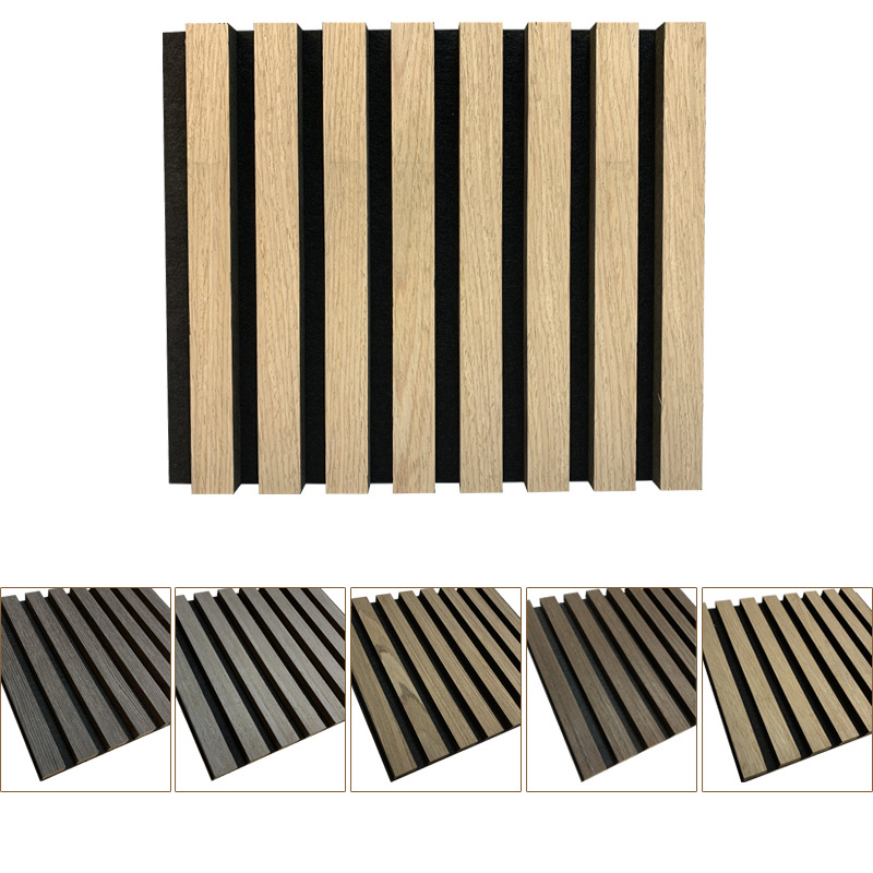 Wholesale Environmentally Friendly Concave Convex Grille Panels Polyester Fiber Wooden Strips For Sound-Absorbing Panels