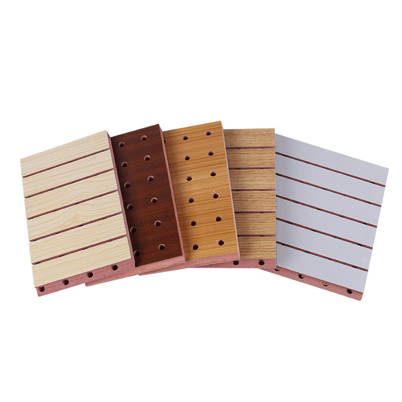 Manufacturers Wooden Sound Absorbing Board Slot Wood Perforated Flame Retardant School Meeting Room Sound Absorbing Board